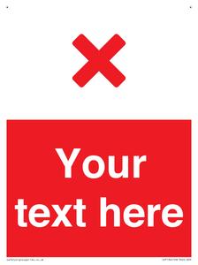 Custom red background, red cross sign